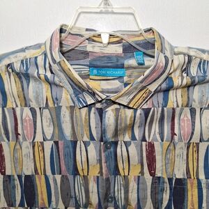 Tori Richard Hawaiian Shirt Button Up Surfboard 100%Cotton Aloha Mens 2XL Resort